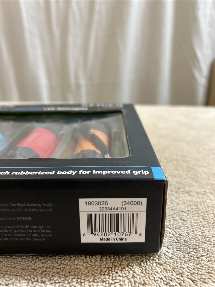 The Black Series 3 Piece Rubberized LED Flashlight. By Shift