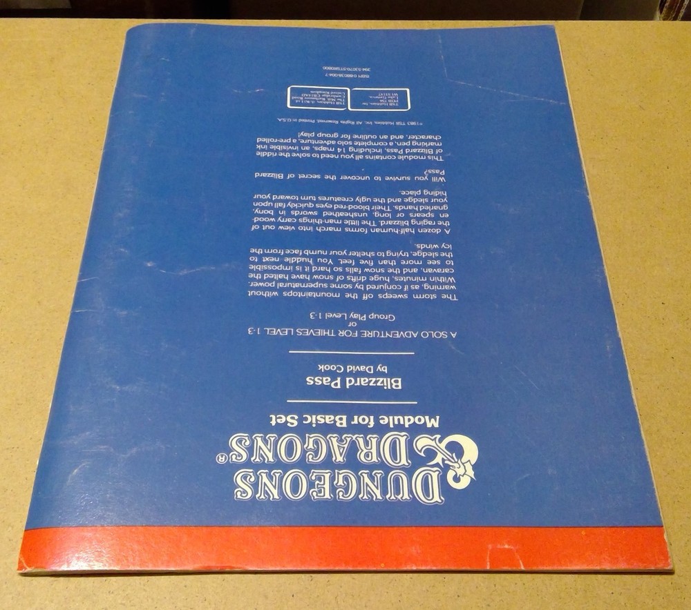 Dungeons & Dragons Module M1 Blizzard Pass 9067