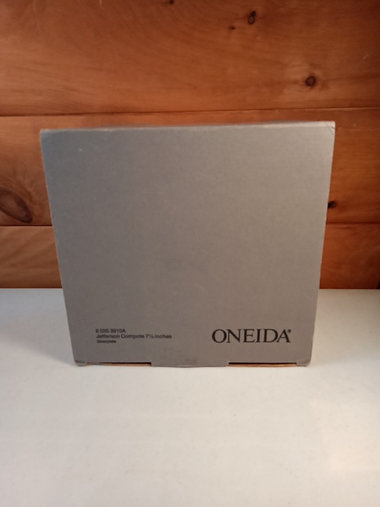 Vintage Jefferson Oneida Silverplate Compote Beaded Edge Trim With Original Box