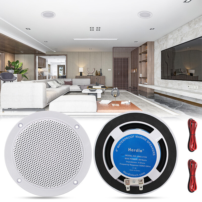 2 SPEAKER BATHROOM KITCHEN WIRELESS BLUETOOTH AMPLIFIER 2x4 INCH CEILING SPEAKER