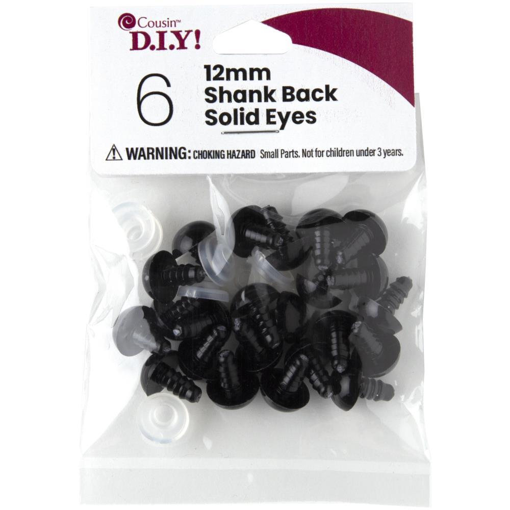 Shank Back Solid Black Eyes by Cousin DIY ~ 4 Sizes