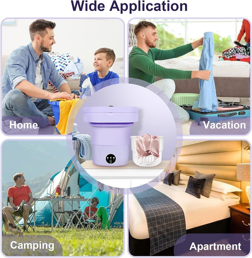 Portable Washing Machine and Dryer Combo 8L Foldable Mini Laundry Washer Machine