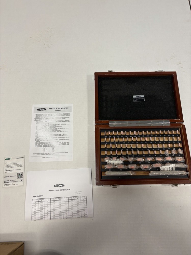 NEW Insize 4102-281 Gage Block Set Rectangular Shape Grade AS 2 w/cert from FOXV