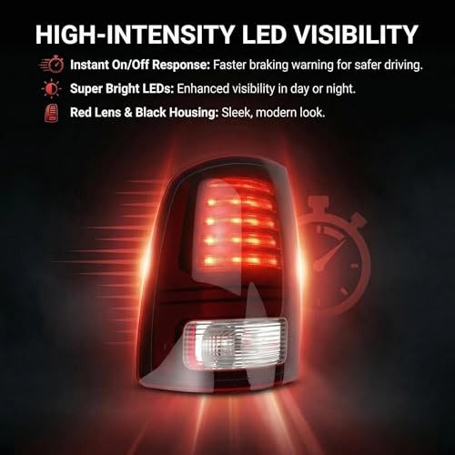 LED Tail Light Compatible with Ram 1500 2013-2018 Ram 2500 Left Driver Side