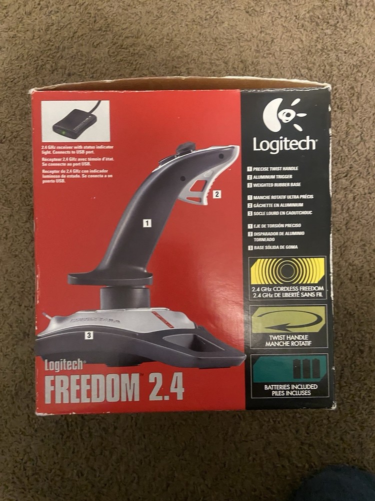 Logitech Freedom 2.4 Wireless USB Joystick for PC Mac, Programmable NO DONGLE
