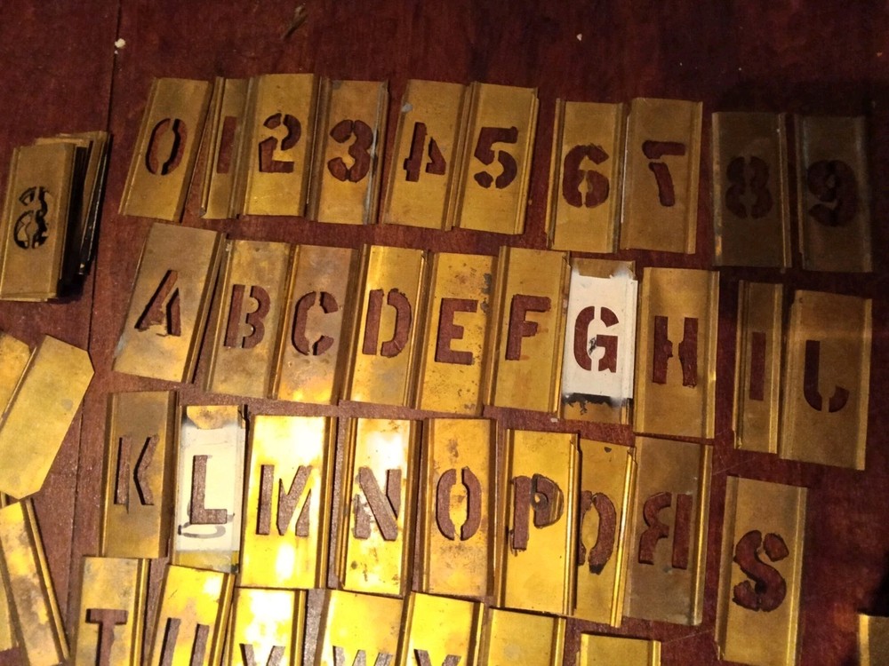96 PC 2 Sets Brass Letter and Number Stencils- plus