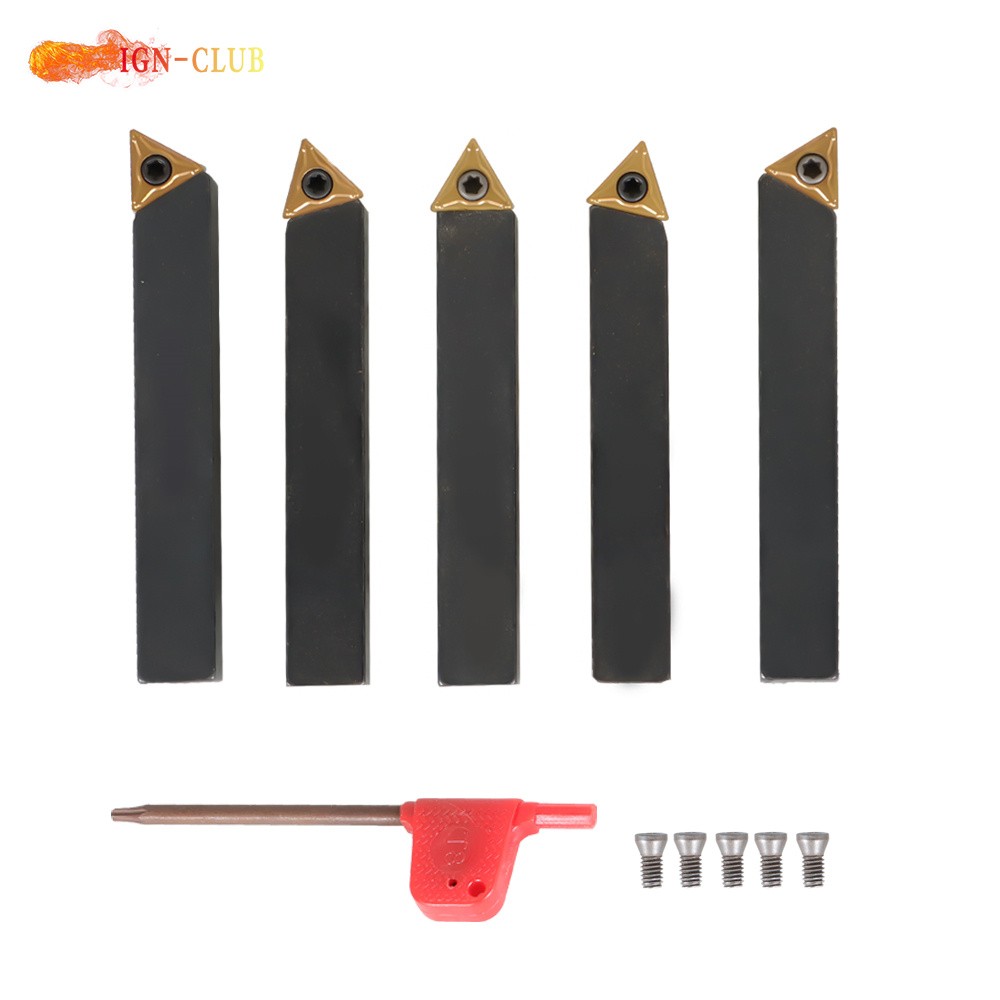 5 x 3/8" Carbide Indexable Turning Tool Lathe Tool Bit With Carbide Inserts