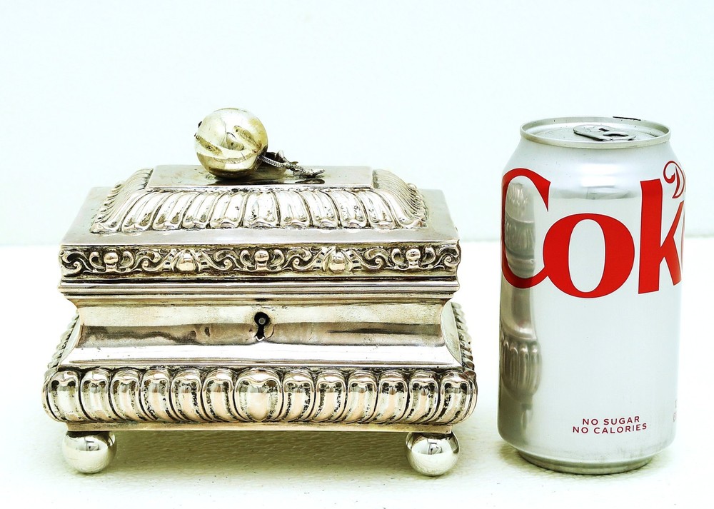Eastern European or Polish Solid Silver Sugar Etrog Citron Lock Box