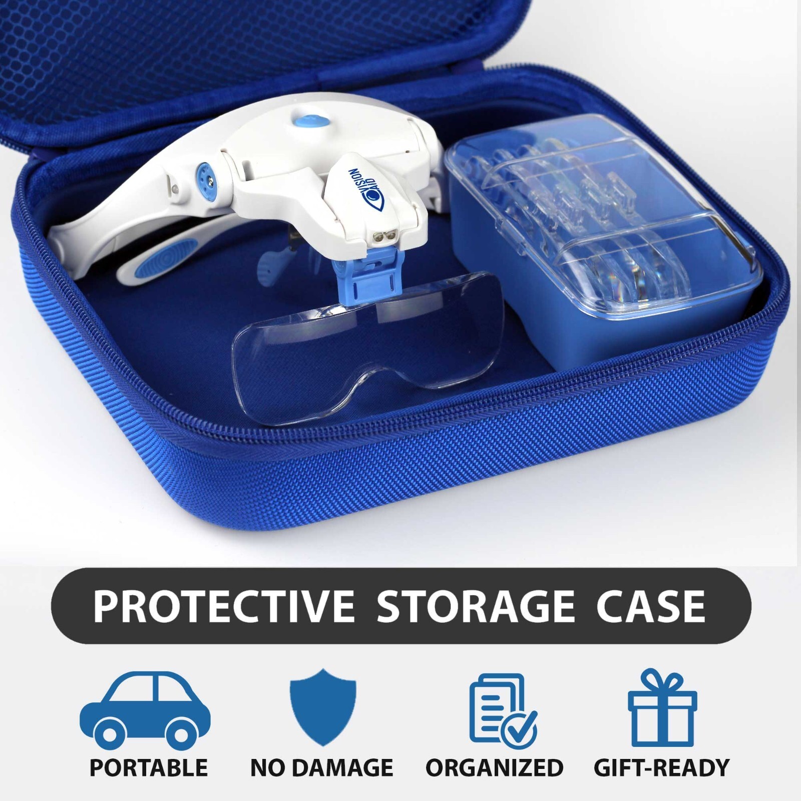 Vision Aid Magnifying Headset for Hobbies, Crafts, Close Work - USB Rechargeable