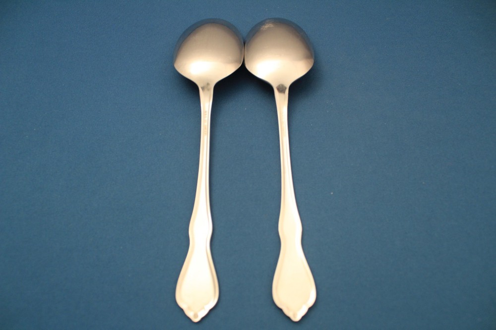 Oneida TRINITY Serving (2pc Set) Tablespoons Spoons S.S.S. Stainless 8 1/4"
