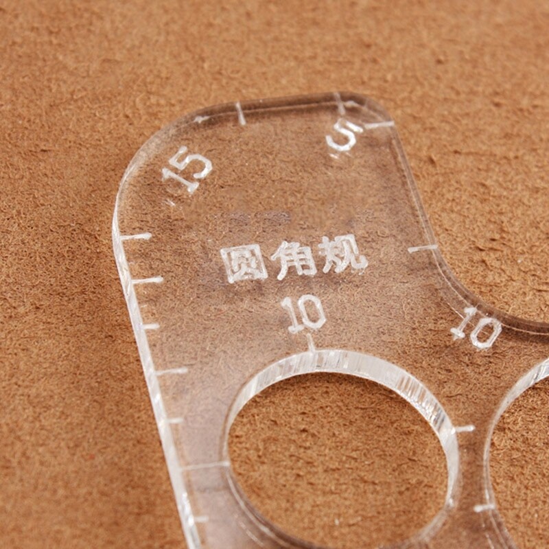 Acrylic Leatherworking Ruler with and Rounded Corners