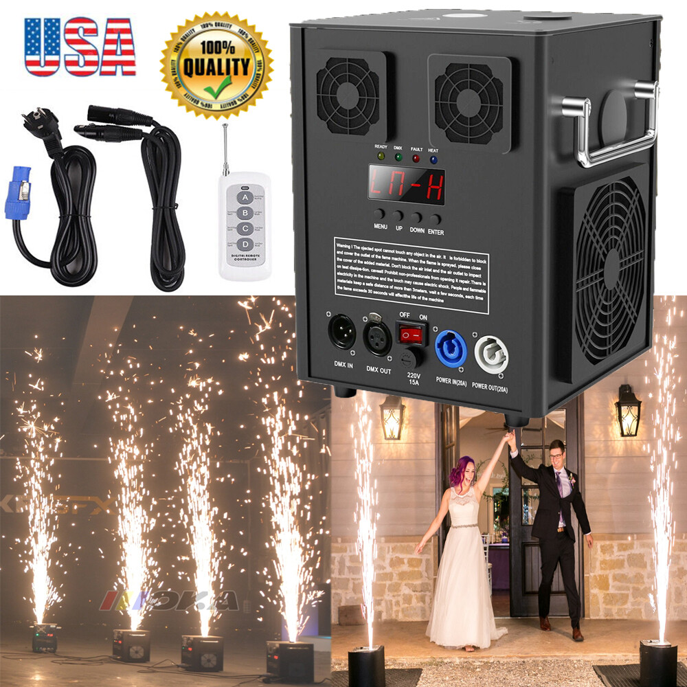 2X 700W Cold Spark Firework Machine Stage Effect Wedding DJ Party w/Flight Case
