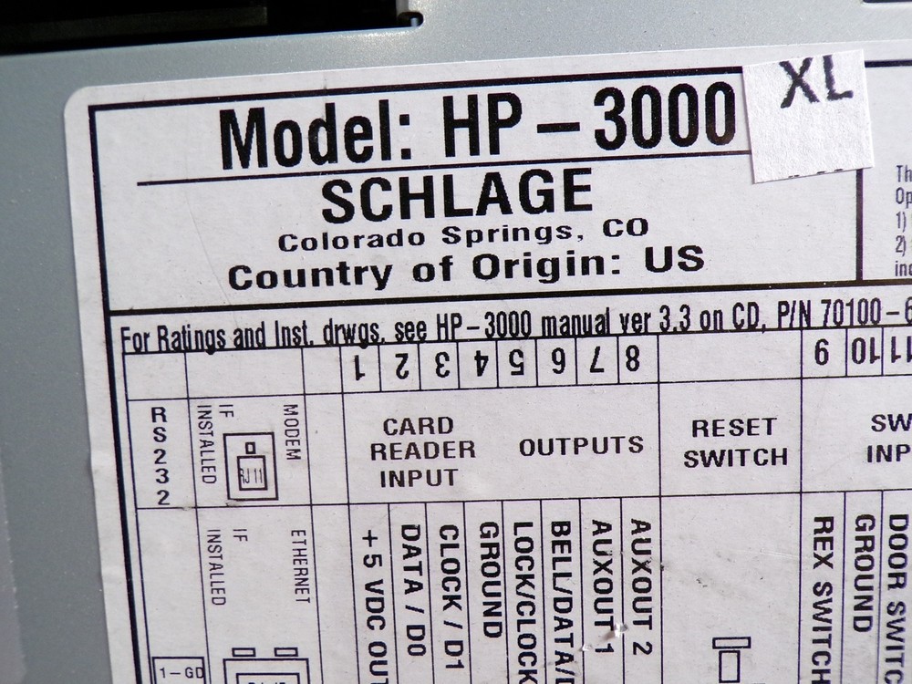 SCHLAGE HANDPUNCH 6000 XL TIME CLOCK