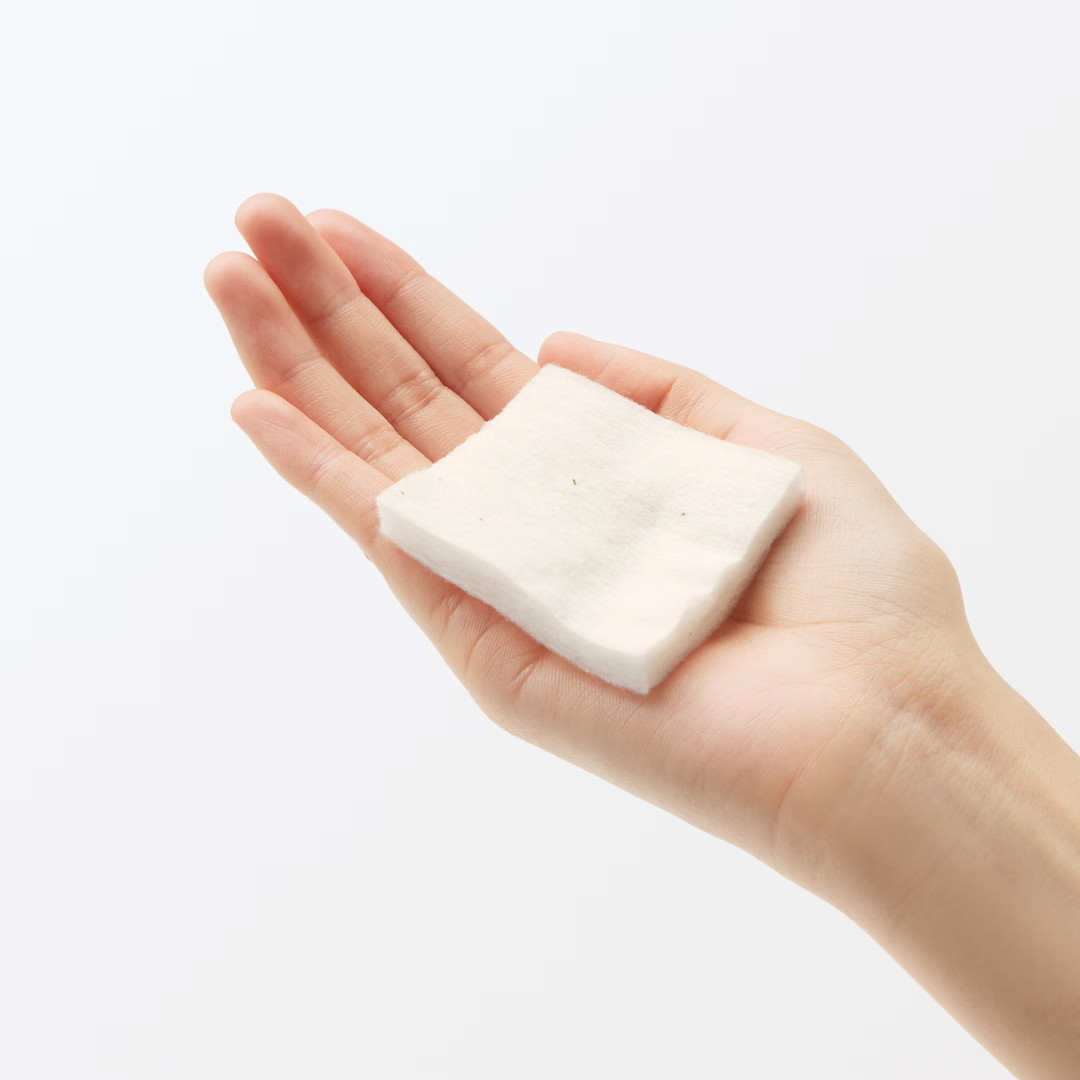 5 Packs Set - MUJI Unbleached Cotton Pads 180pcs - Natural Soft Cut Cotton (Tota