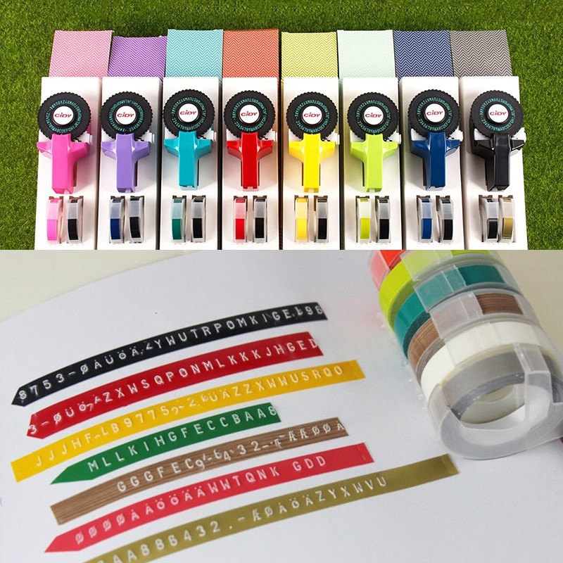 Mini Embossing Label Maker Typewriter Printer with Free Tapes DIY Machine Manual