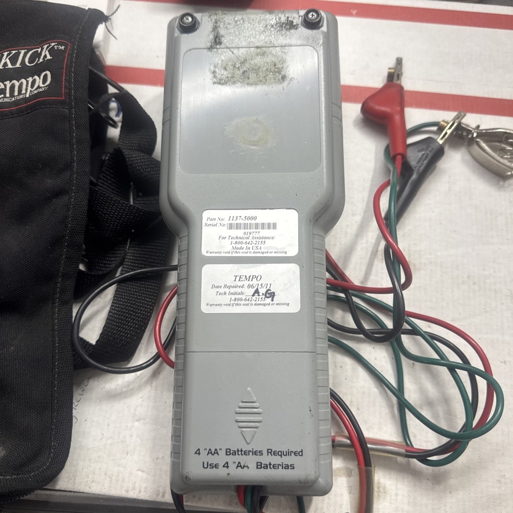 TEMPO SIDEKICK T&N TESTER W/CABLES & CASE (TESTED) SHIPS FAST