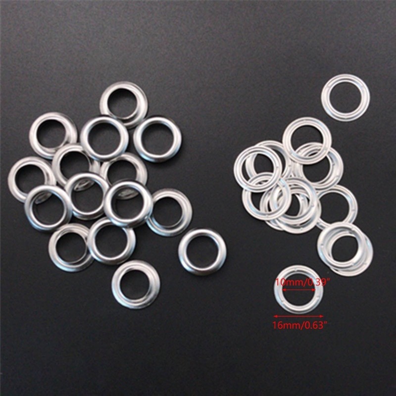 100Sets Grommet Tool 10mm Eyelets with 3pcs Installation Tools for Craft Making