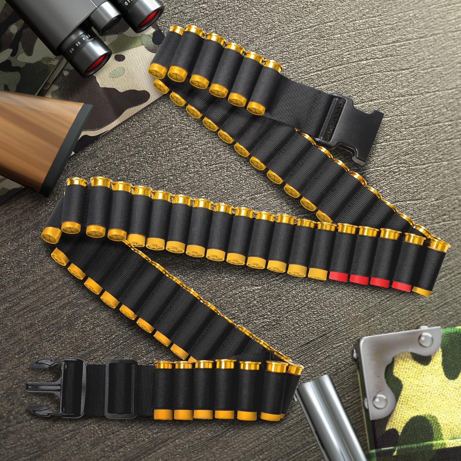 US Tactical 50 Rounds Shotgun 12/20GA Shell Bandolier Ammo Belts Holder Hunting