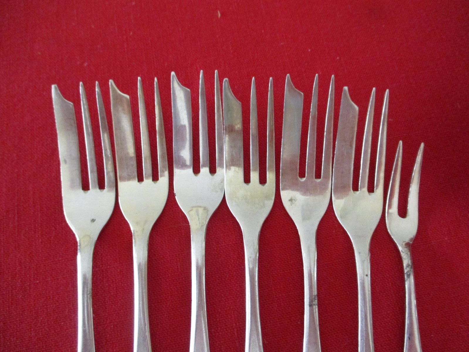 (13) Pc 800 Silver Pastry Set Flatware, 414 Grams, Etched Pattern