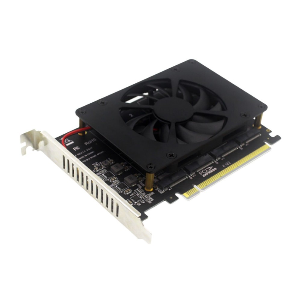4-Disk Soft RAID Array SSD Adapter Card 4*32Gbps PCIE 3.0/4.0 NVME M.2 MKEY