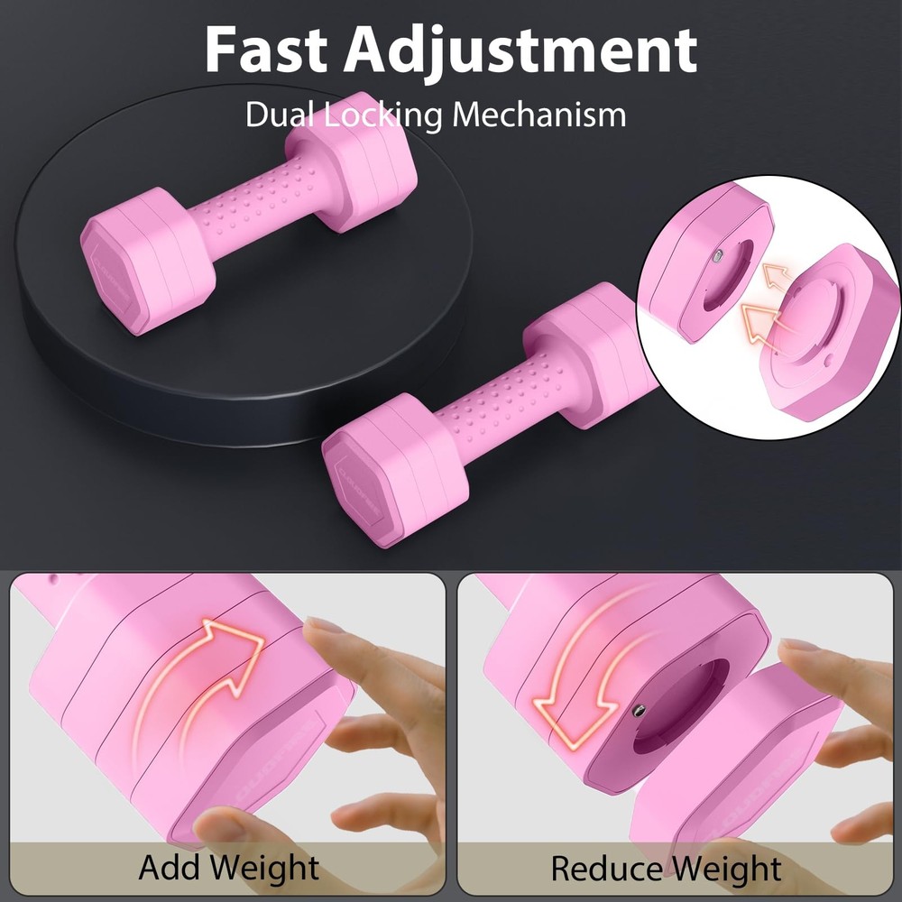 Adjustable Dumbbell Set 4 in 1 Hand Weights Pair