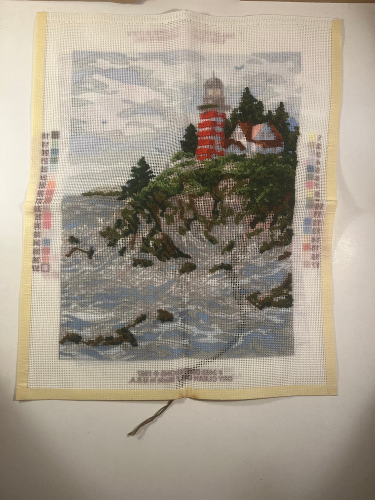 Dimensions Needlepoint Kit #2453 "The Lighthouse" - Started