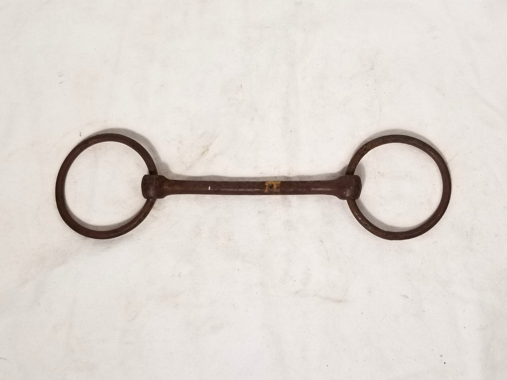 VTG Straight Bar Primitive Snaffle Driving Horse Bit Solid Iron Western Decor