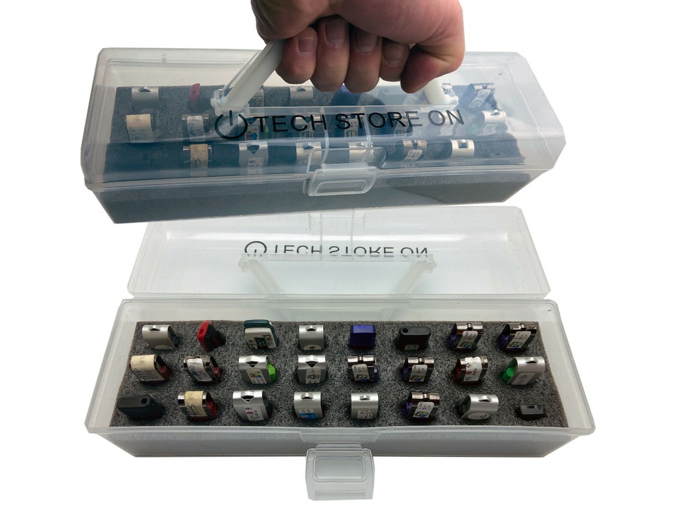 USB Drive Plastic Storage Case 24 Slots with Handle