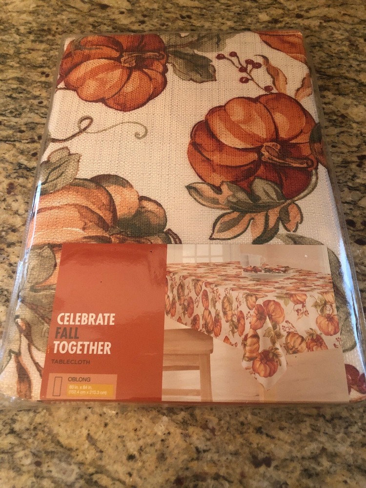 Celebrate Fall Together Pumpkin Tablecloth