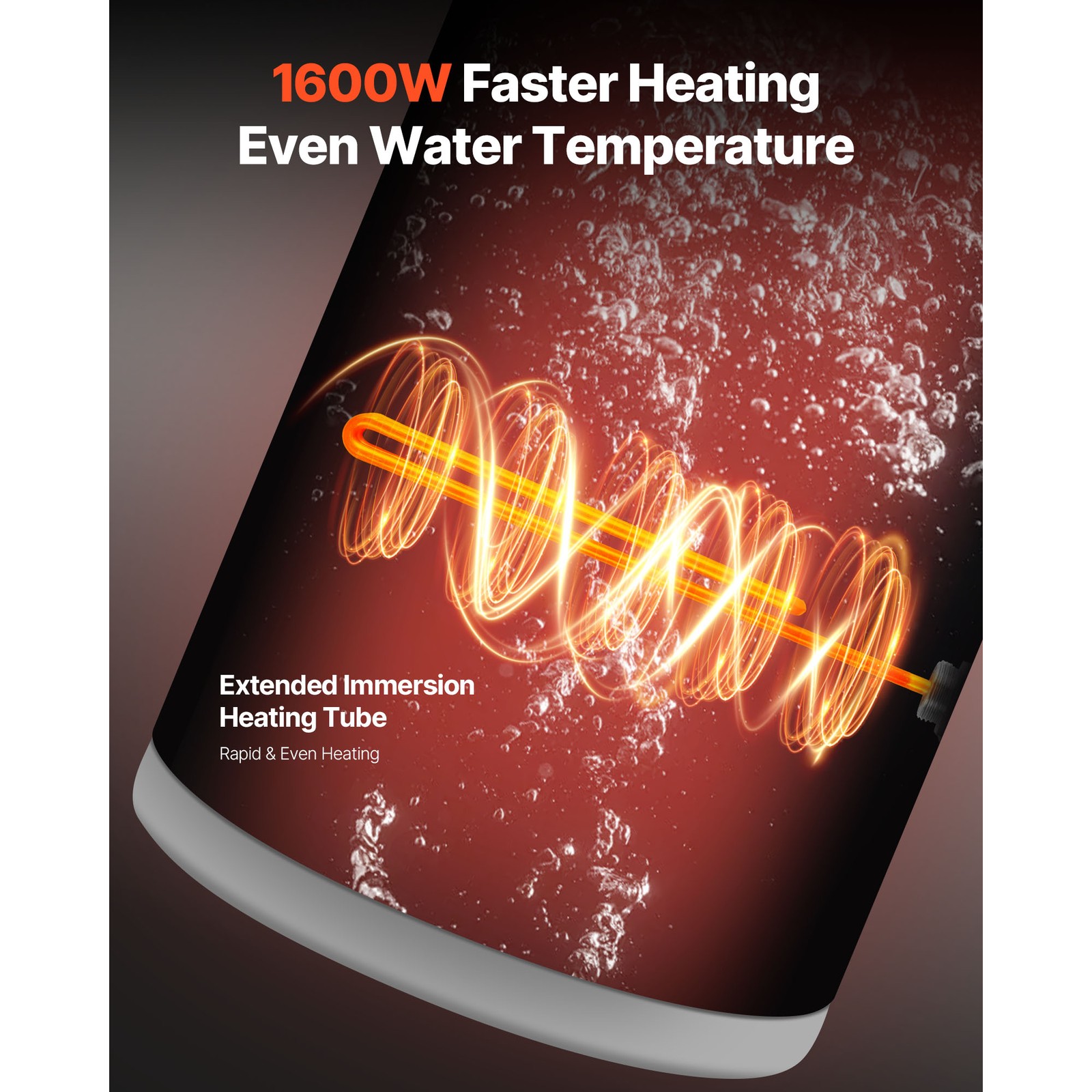 Uimoso 12-Gallon Electric Water Heater, 1600W, 120V, Point-of-Use with T&P Valve