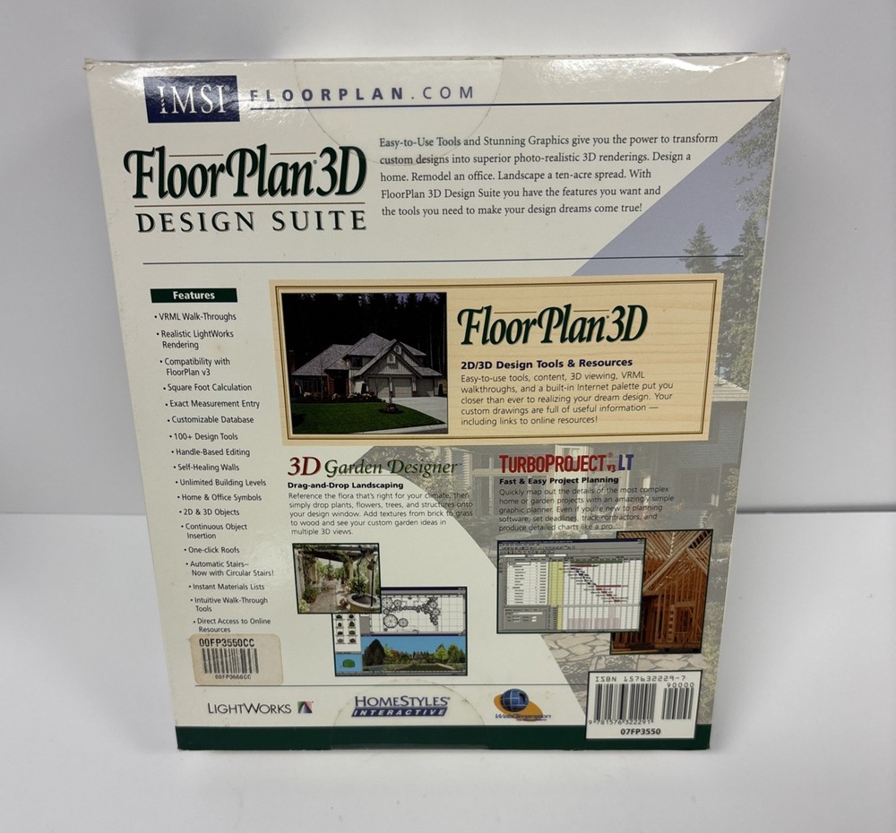 IMSI Floor Plan 3D Design Suite 2001 Version BIG BOX SEALED