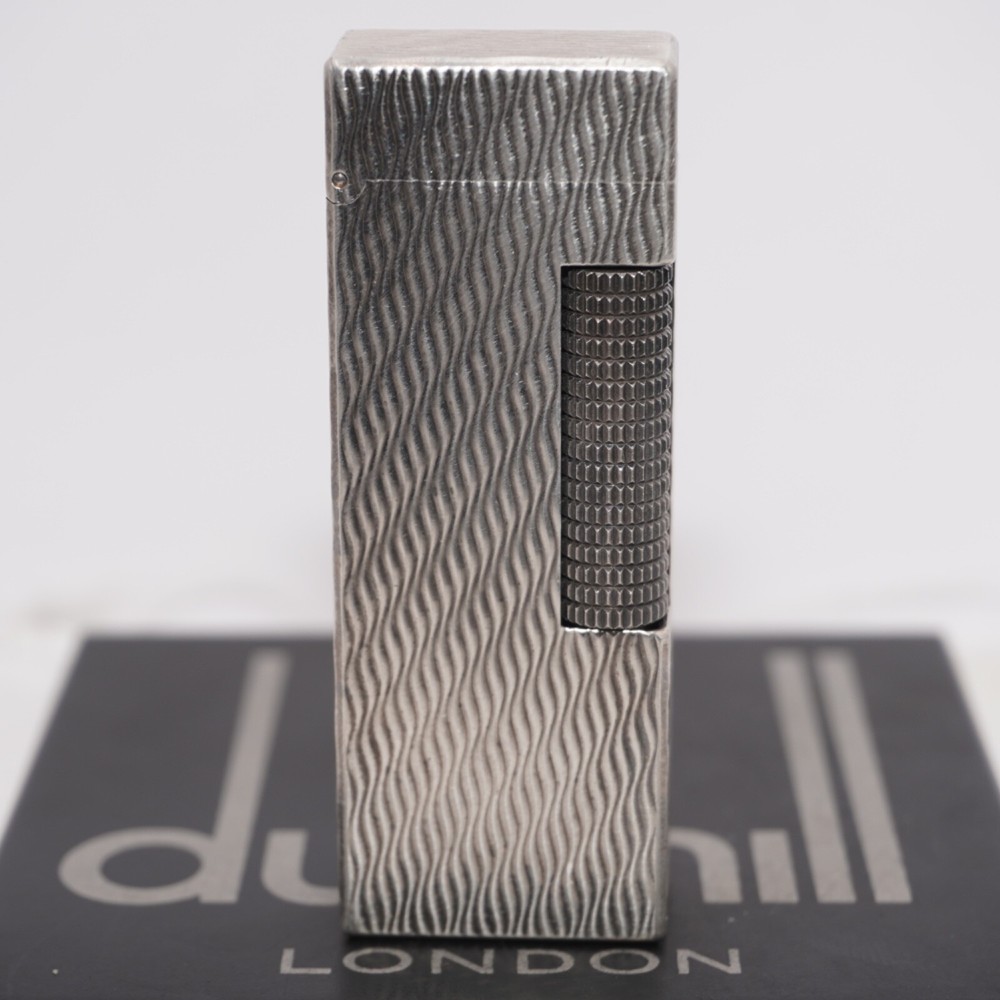 Dunhill Rollagas Lighter Silver WAV Pattern-Ultrasonically cleaned_Working