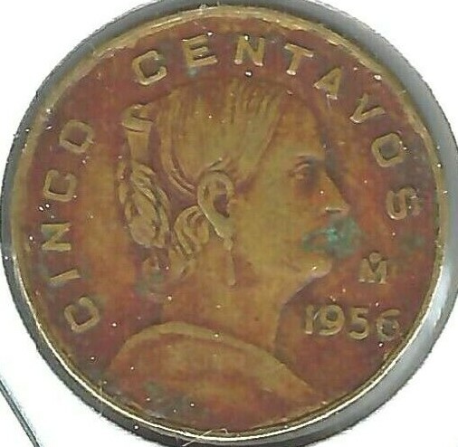 1956 Mexico Circulated Five Centavo Coin