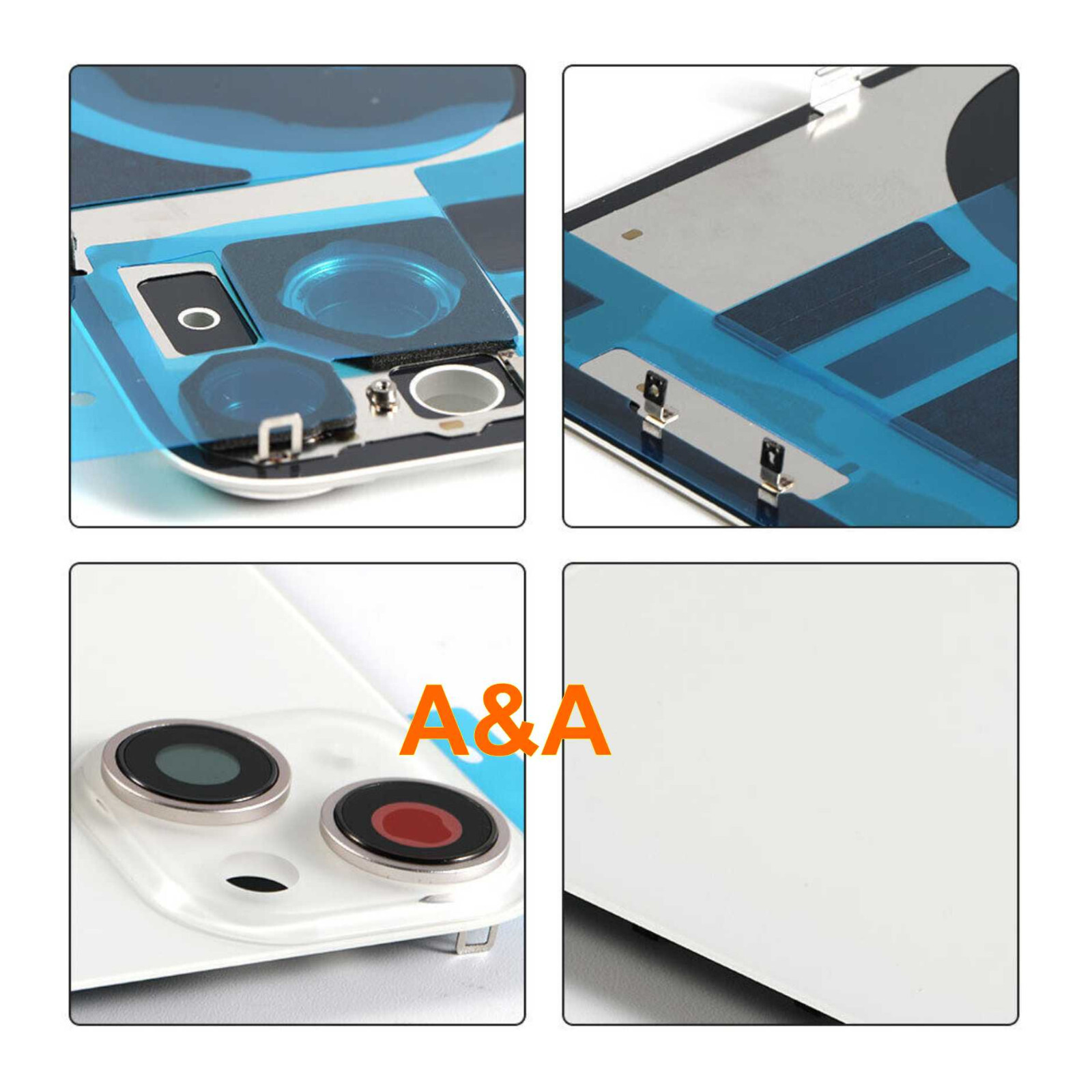 Back Glass replacement with Plate, Magnet, Camera len for Iphone 14 14+ 15 15PM