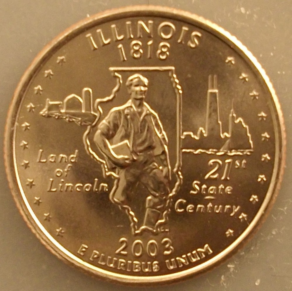 2003-D Illinois State Quarter Coin - D Mint - (UNC) Brilliant Uncirculated