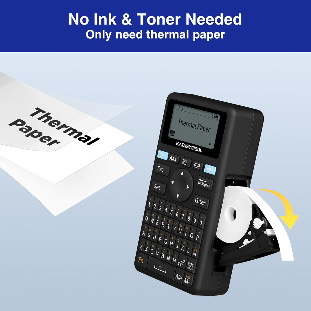 E11 Bluetooth Label Maker Machine with 4 Tapes, Support Keyboard & App with 30+