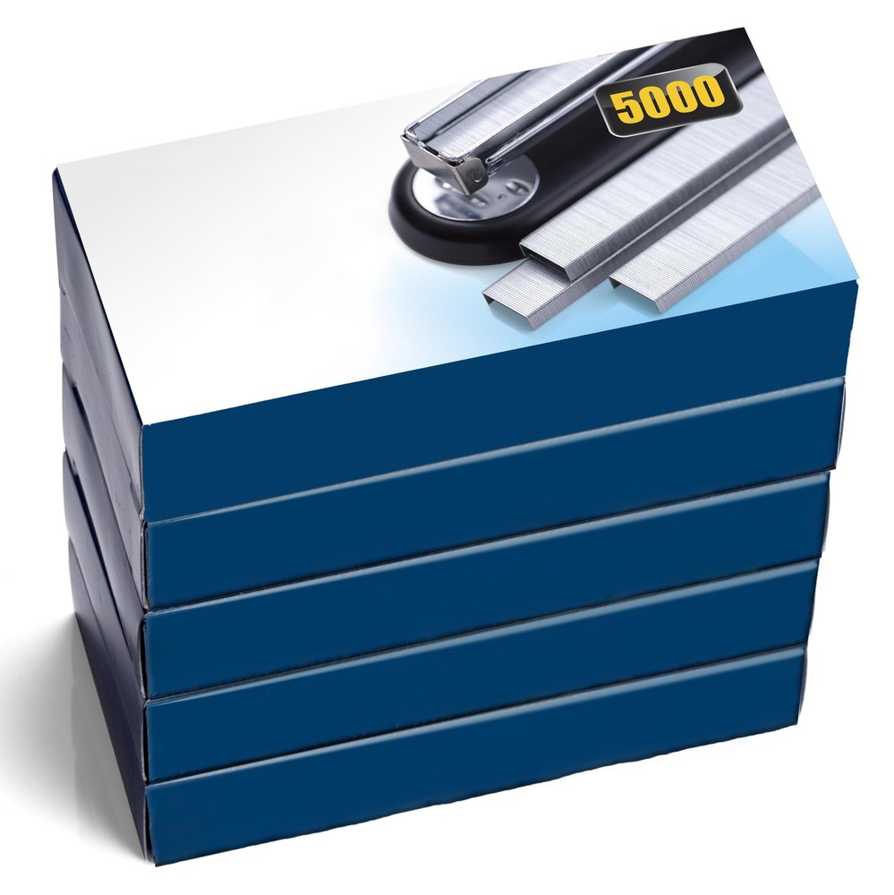 Staples For Staplers, 5 Boxes, 5,000 Each, General Use, Silver