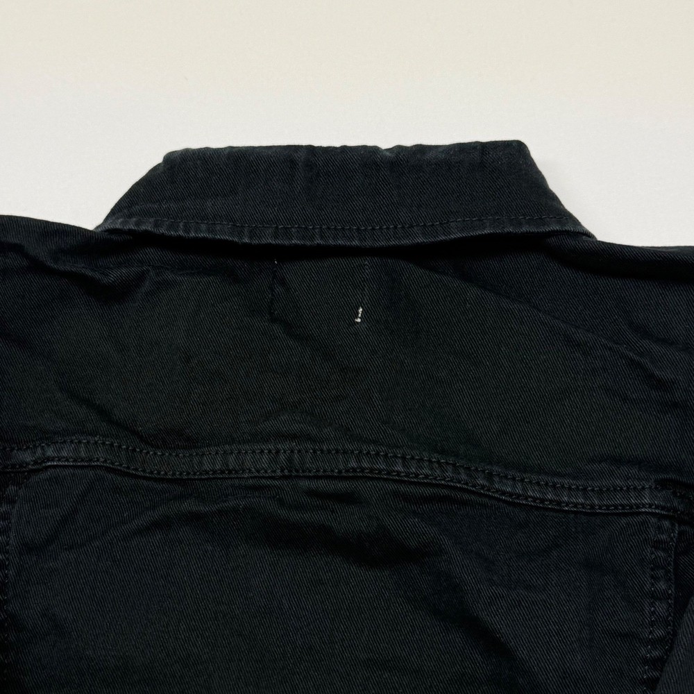ELLE Black Denim Jacket Classic Trucker Style Size L