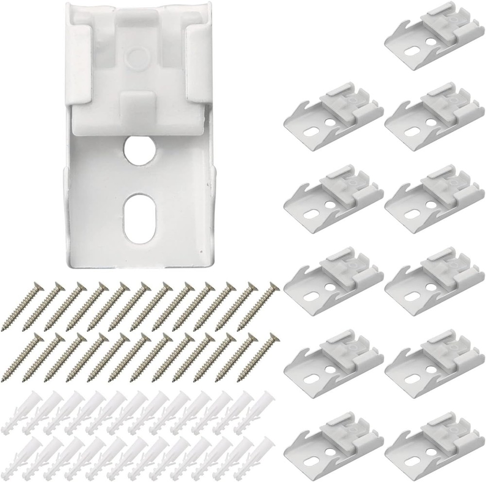 MEETOOT 12pcs Curtain Track Mounting Bracket White Ceiling Mount