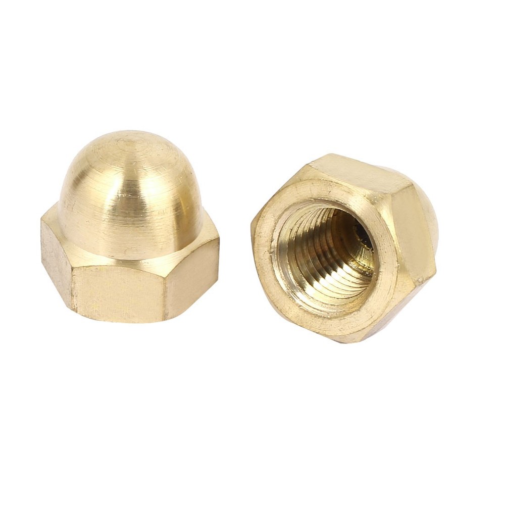 M20 Thread Dia Dome Head Brass Cap Acorn Hex Nuts 2pcs