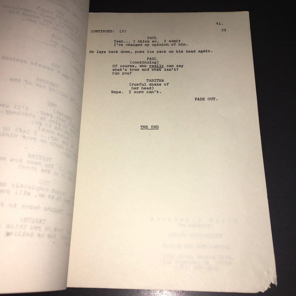 TABITHA (8/30/77) "TABITHA'S TRIANGLE" 41p Revised Final Draft Original + COA!