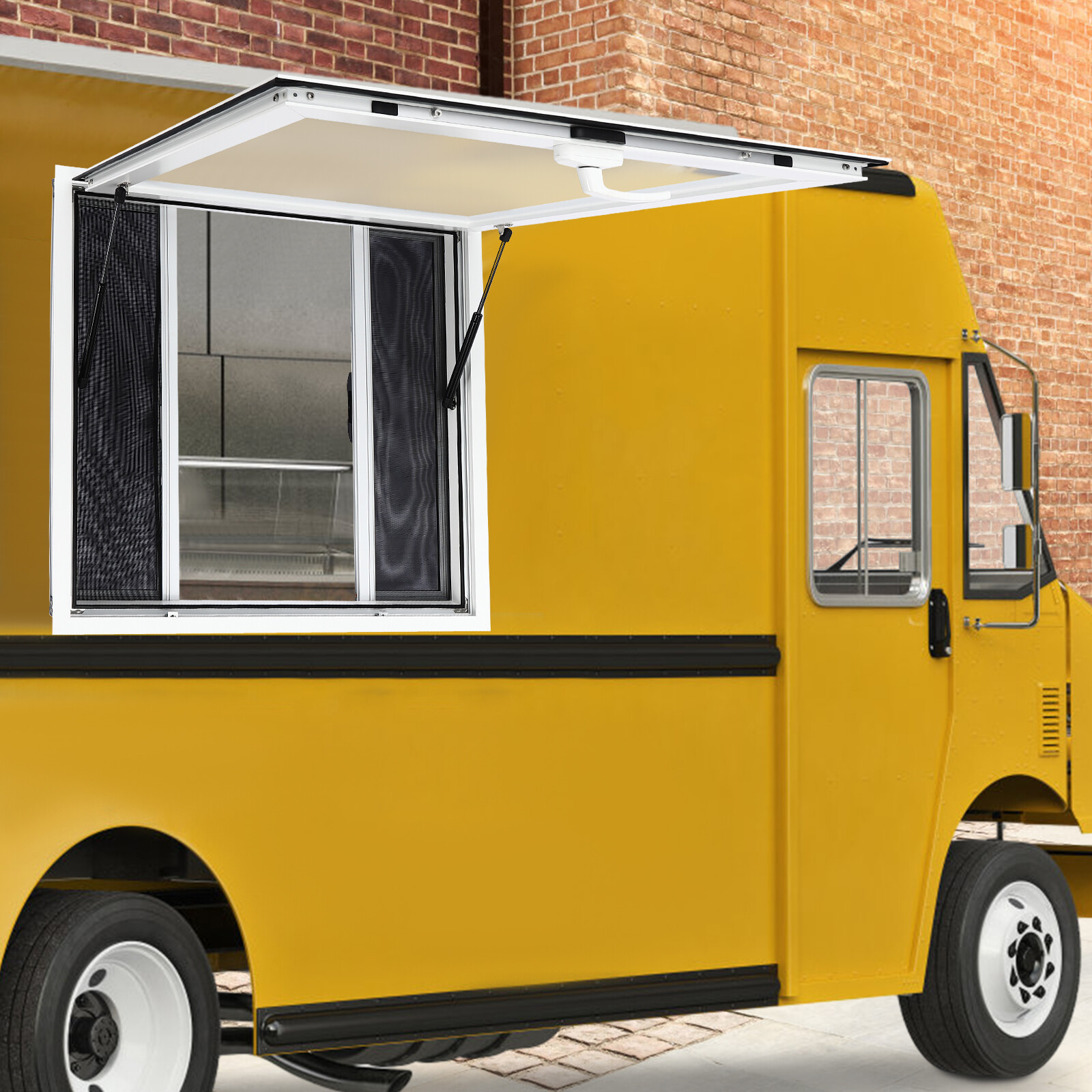 36"L x 36"W Concession Stand Serving Window Food Truck Service Awning w/ Hooks