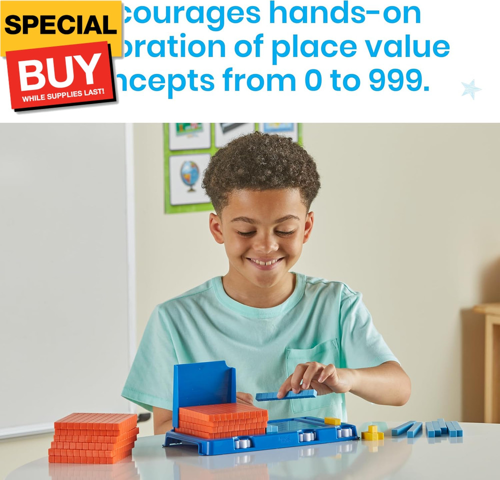 Place Value Frame with Base Ten Blocks, Base 10 Blocks, Educational Math Manipul
