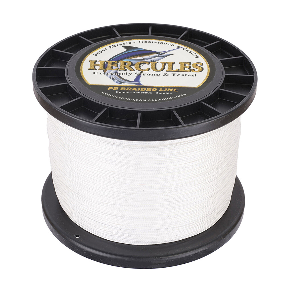 8 Strands 100M 300M 500M 1000M White HERCULES Saltwater PE Braided Fishing Line