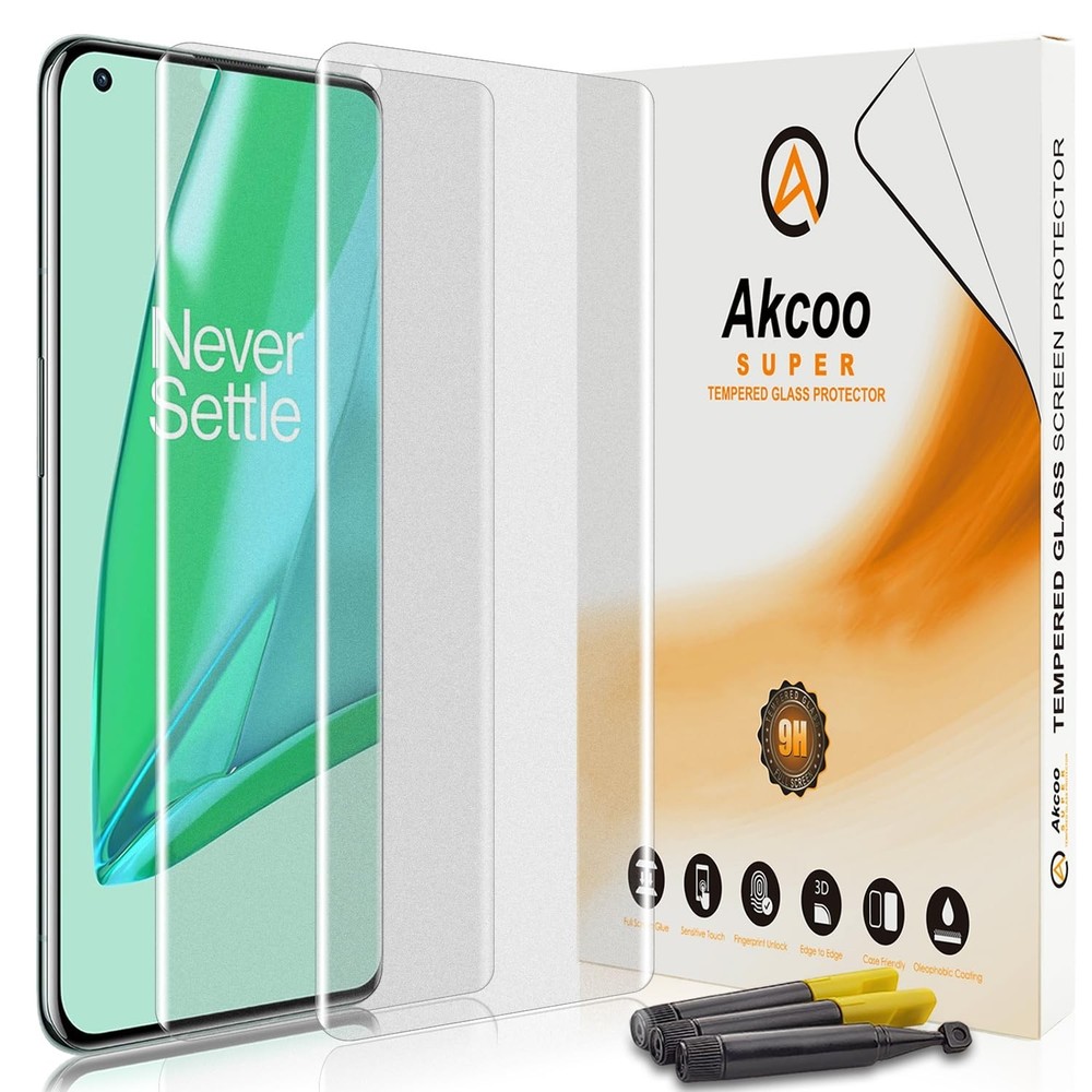 Matte Screen Protector for OnePlus 9 Pro, Tempered Glass UV Set - 2 Pack, Ant...