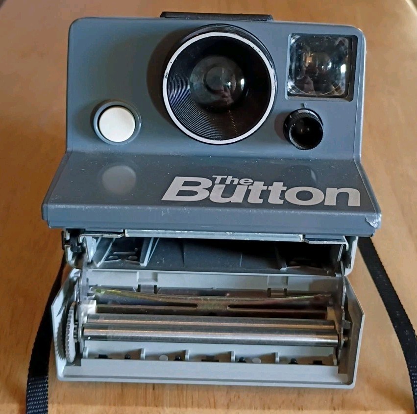 Vintage 1980s Polaroid The Button Land Camera With Strap Untested