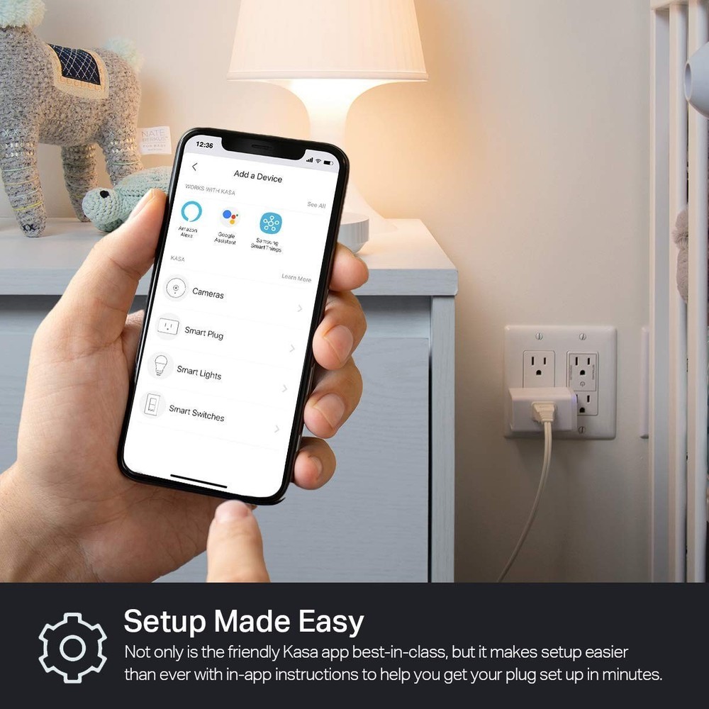 Hands-Free Smart Wi-Fi Plug - Works with Alexa & Google, Remote Control, 2-Pack