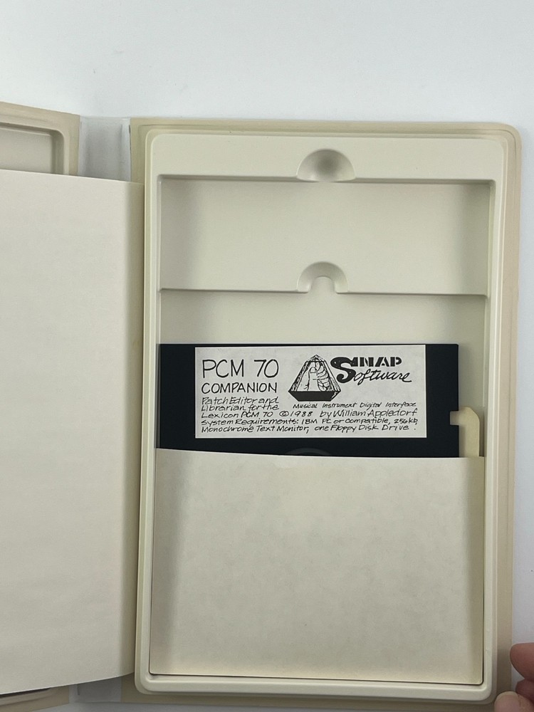 Lexicon PCM 70 Companion 1988 Snap Sofware IBM Floppy