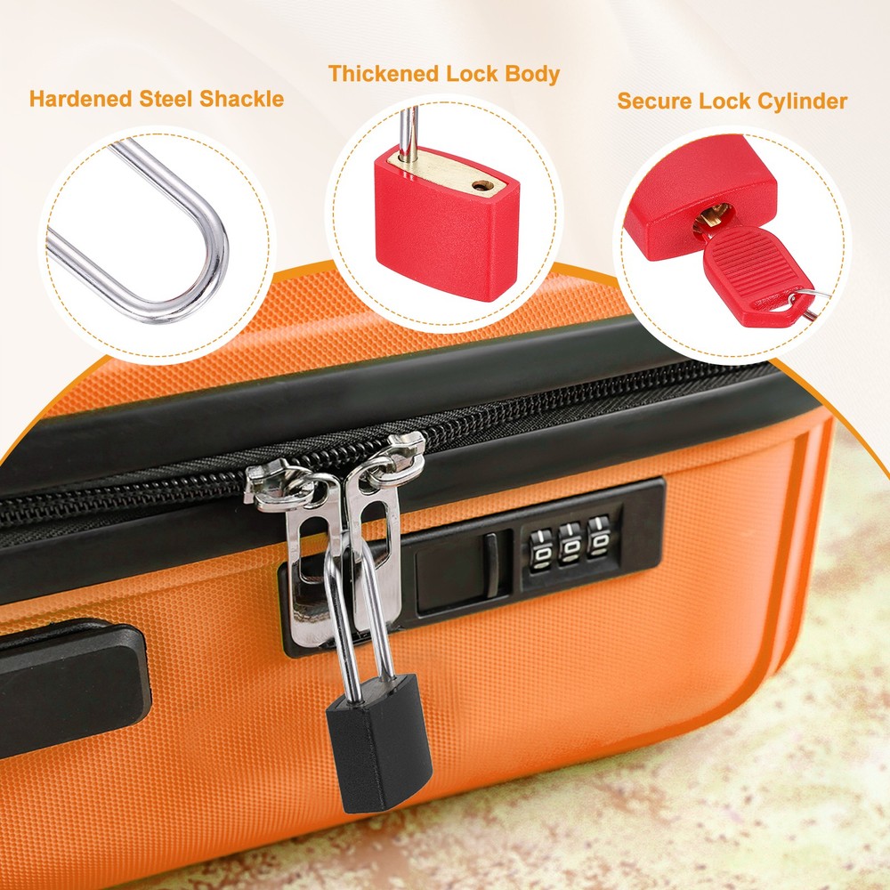 2 Pcs Padlock with Keys Long Shackle Waterproof Keyed Locks Red