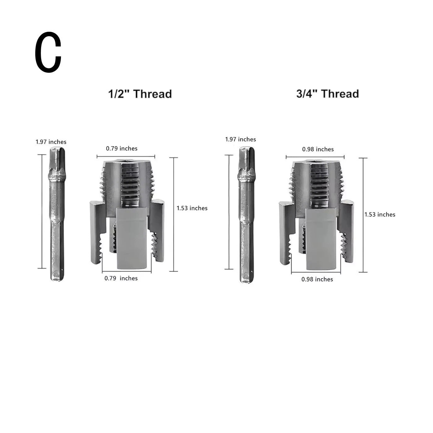 2pcs Integrated Internal & External Pipe Threading-Tool,PVC Pipe Threader Kit